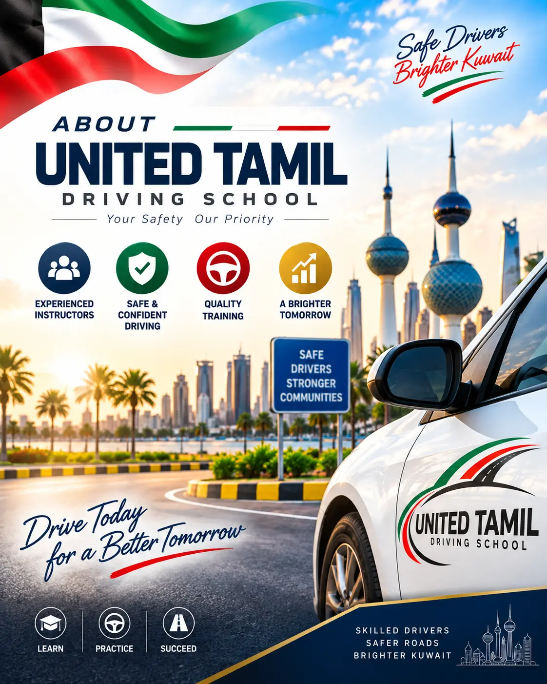 Driving lesson in Kuwait City